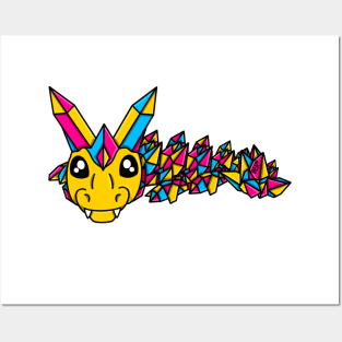 Pansexual Pride Fidget Crystal Dragon Posters and Art